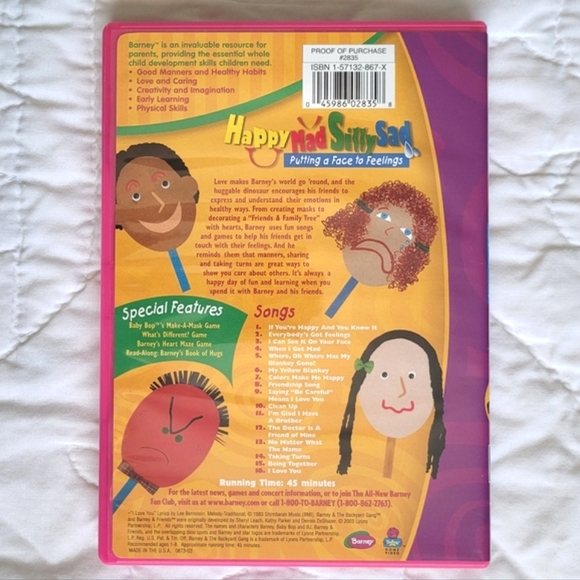 3/$15 🌸 Barney: Happy Mad Silly Sad - Picture 2 of 7